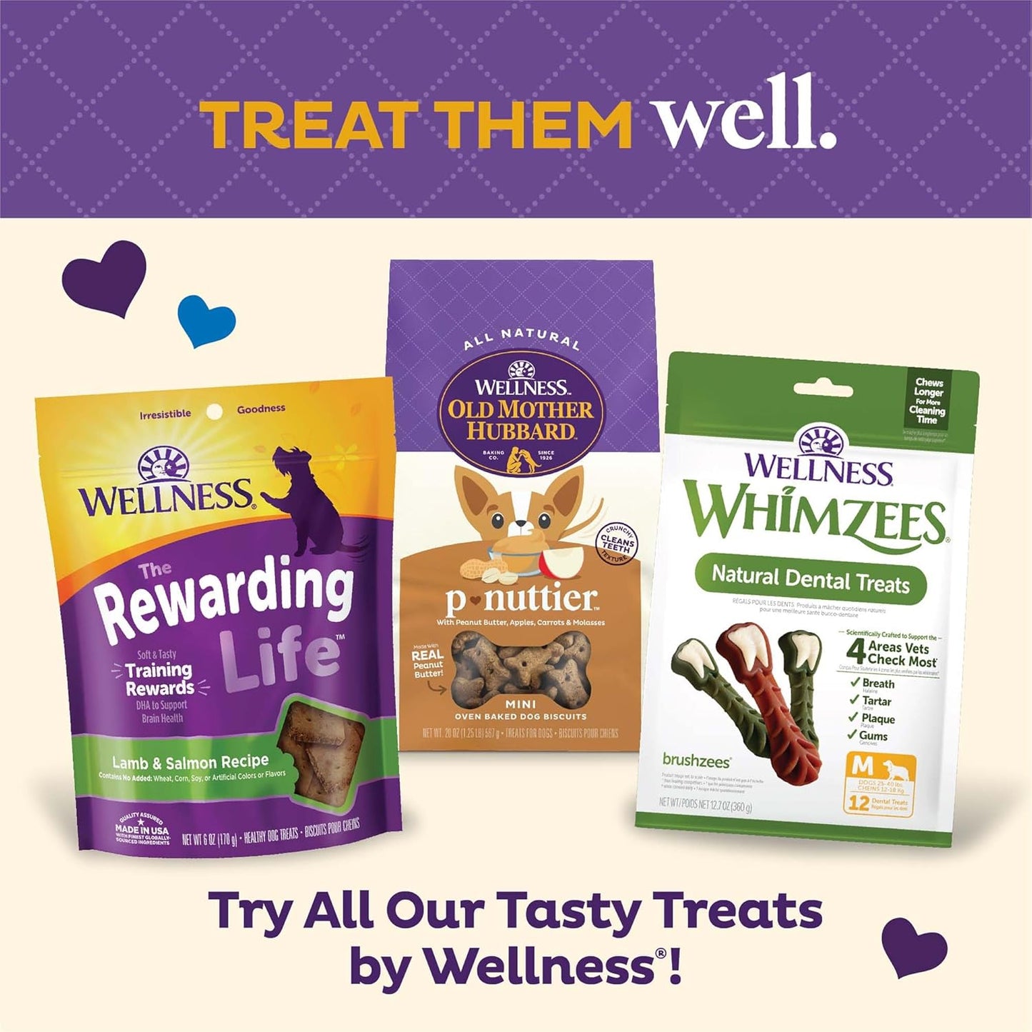 Wellness Original Mix Dog Biscuits, Natural, Training Treats, Four Flavors, Small Size, (6 Pound Bag)
