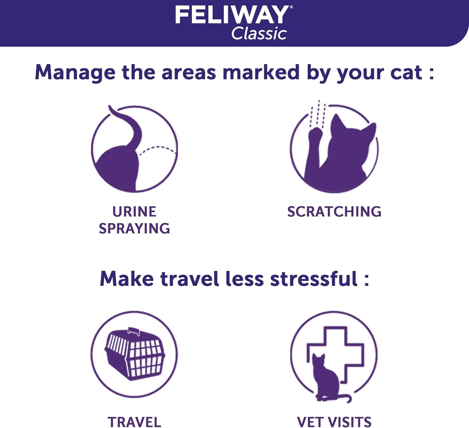 ® Classic Cat Calming Spray, 60Ml - Comforts Cats at Home and on the Go and Helps to Calm during Travel