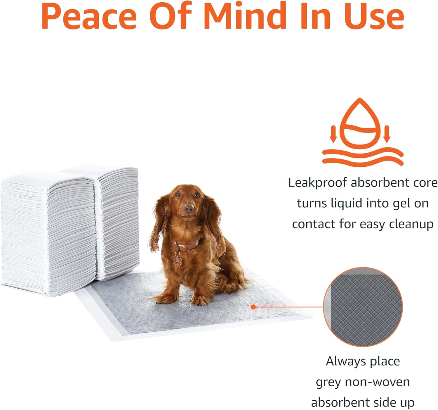 Carbon Odor-Control Dog and Puppy Pee Pads, 5-Layer Leak-Proof Super Absorbent, Quick-Dry Surface, Potty Training, Regular (22X22"), 120 Count, Gray