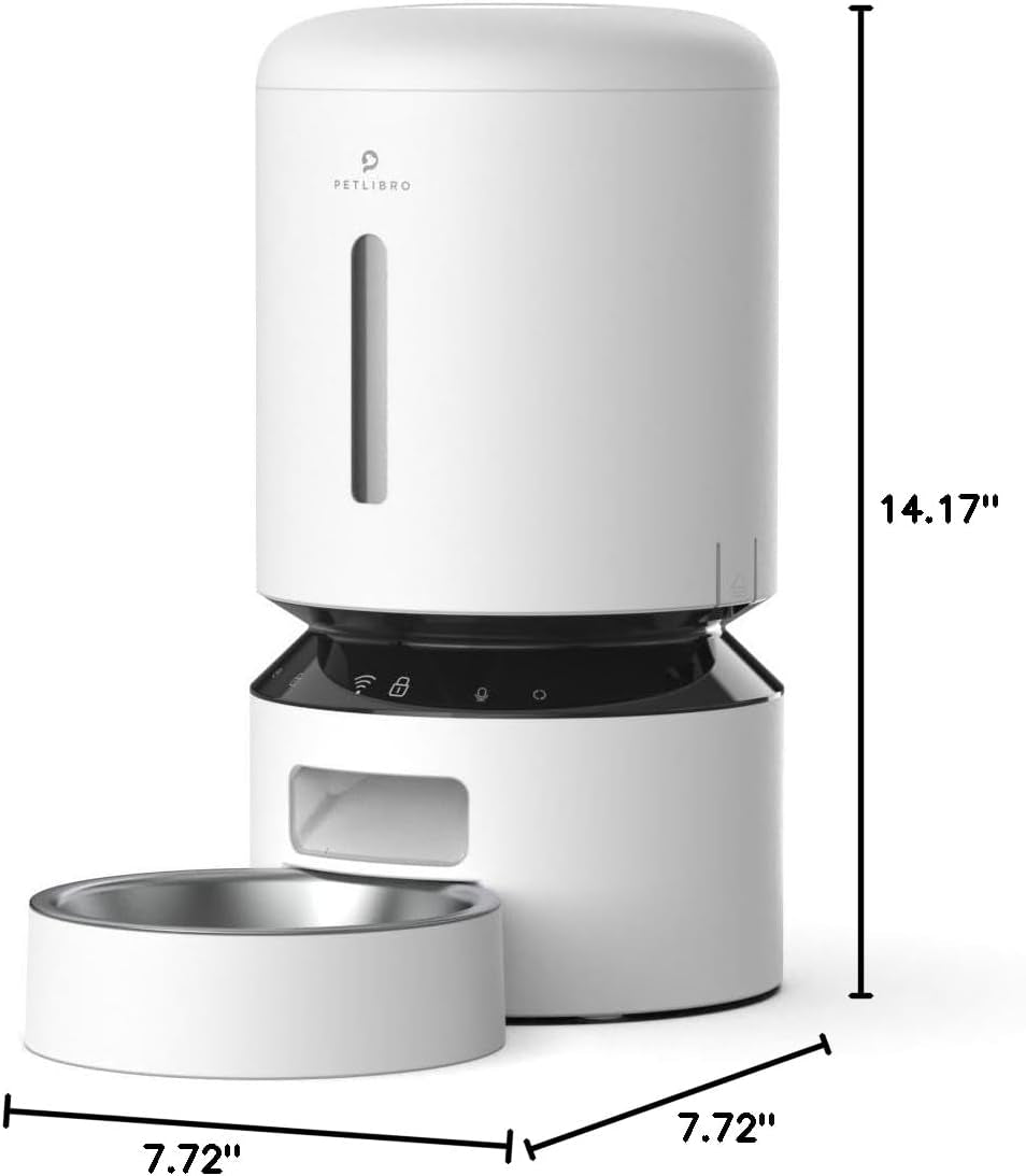 Automatic Cat Feeder, 5G Wifi Automatic Dog Feeder with Freshness Preservation, 5L Timed Cat Feeders with Low Food Sensor, up to 10 Meals per Day, Granary Pet Feeder for Cats/Dogs