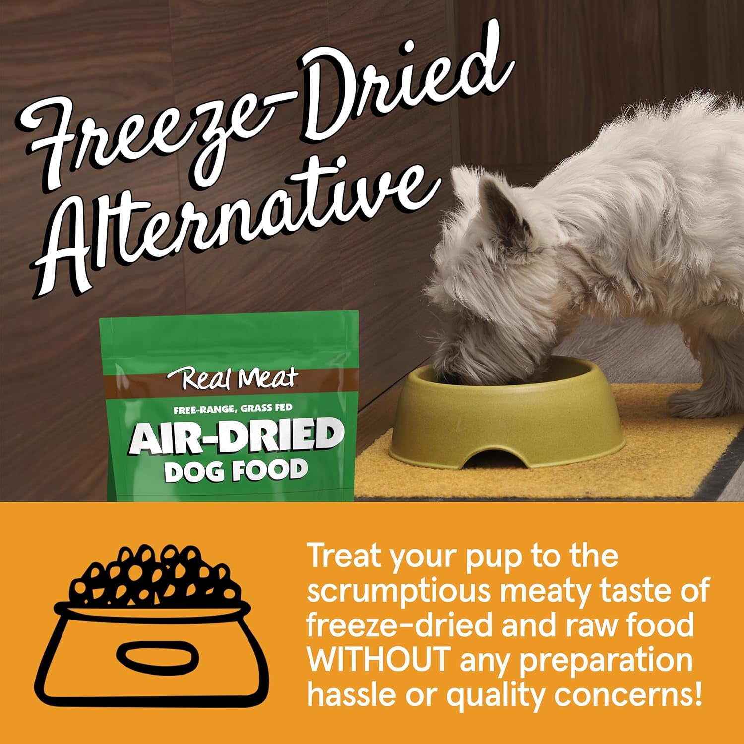 Real Meat Air Dried Dog Food W/Real Beef - 2Lb Bag of Usa-Crafted Grain-Free Real Meat Dog Food Sourced from Hormone-Free, Free-Range, Grass-Fed Beef - Digestible, All Natural, High Protein Beef