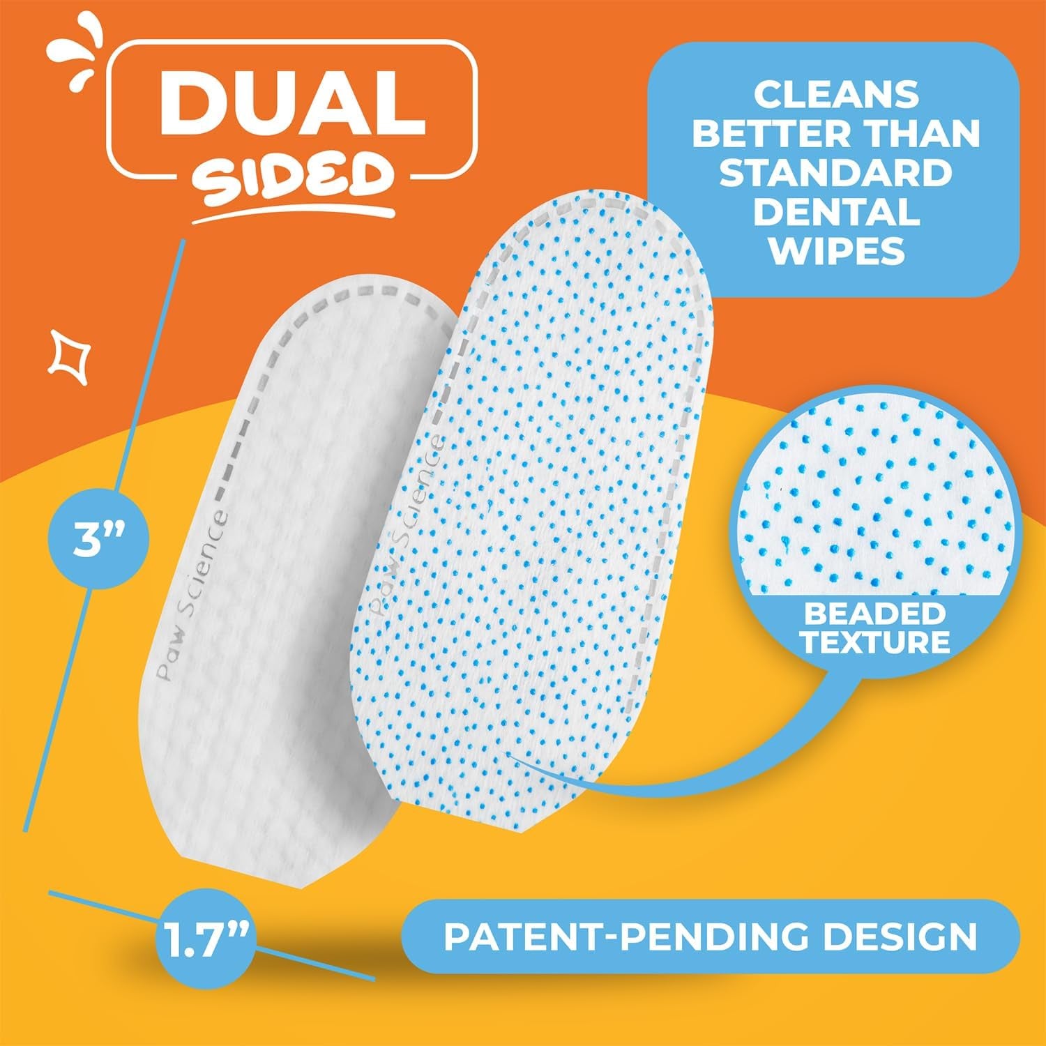 Dog Teeth Cleaning Wipes - Dental Finger Wipes for Cats & Dogs - Pet Toothbrush & Tooth Brushing Kit - Effective Teeth Cleaner