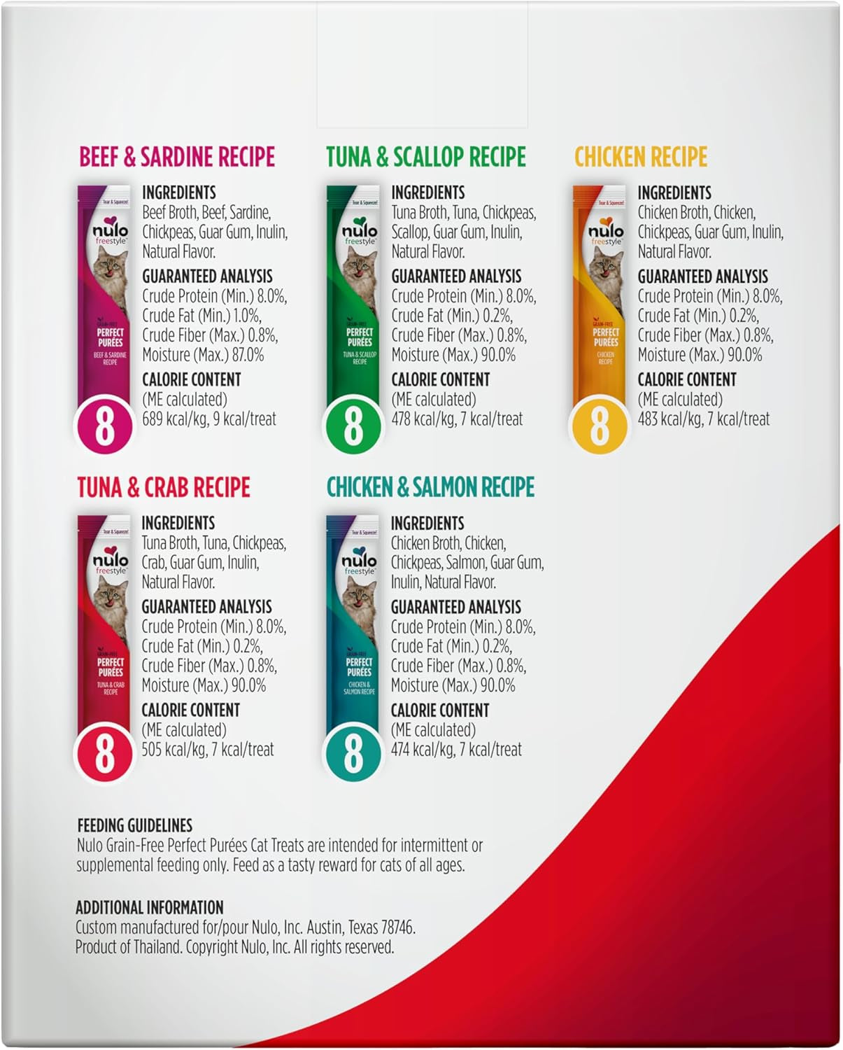 Freestyle Grain-Free Perfect Purees Premium Wet Cat Treats, Squeezable Meal Topper for Felines, High Moisture Content to Support Cat Hydration, 0.5 Ounce, Variety Pack