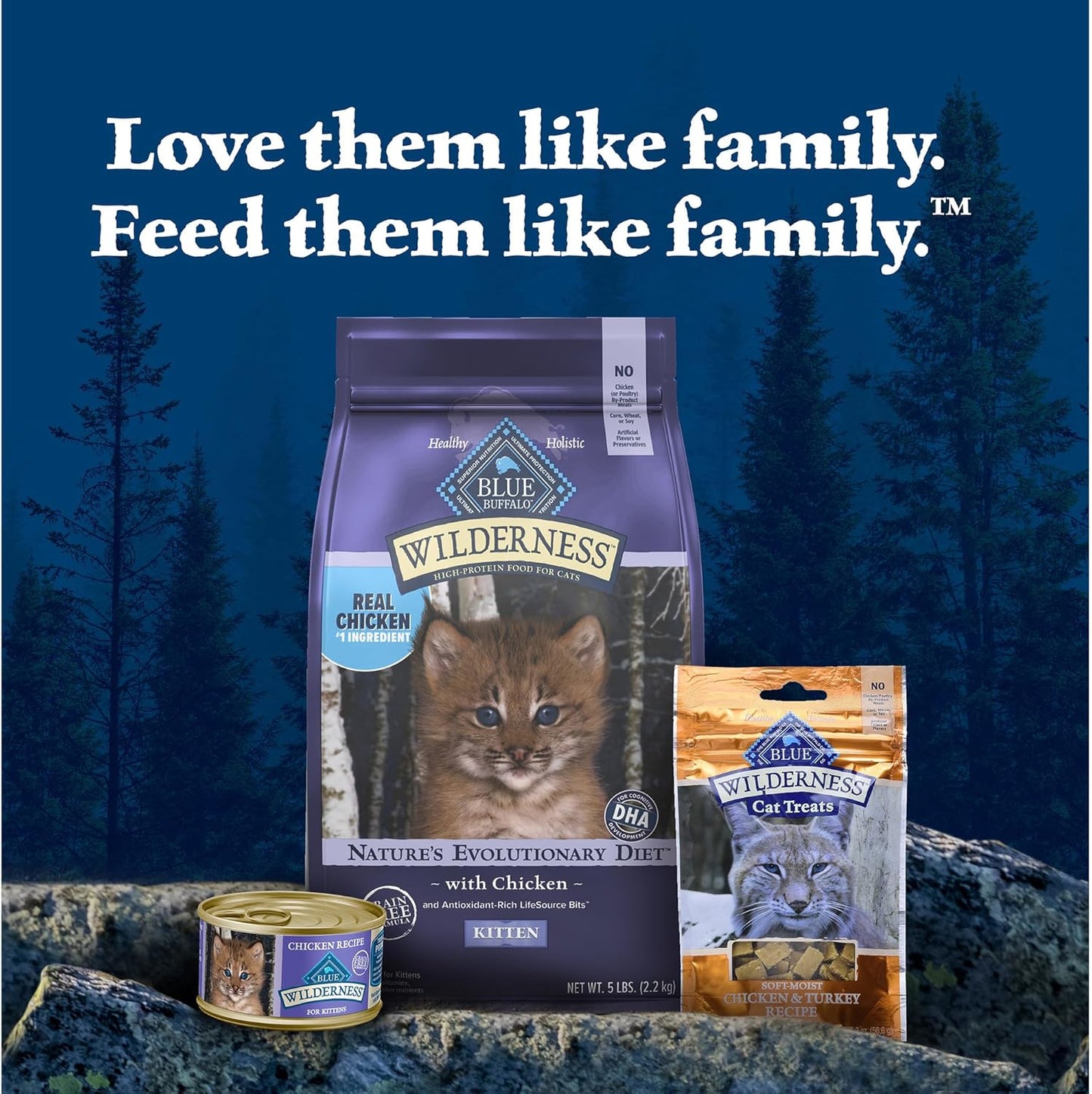 Wilderness High-Protein Grain-Free Wet Kitten Food, Chicken Paté Recipe, 3-Oz Cans, 24-Count