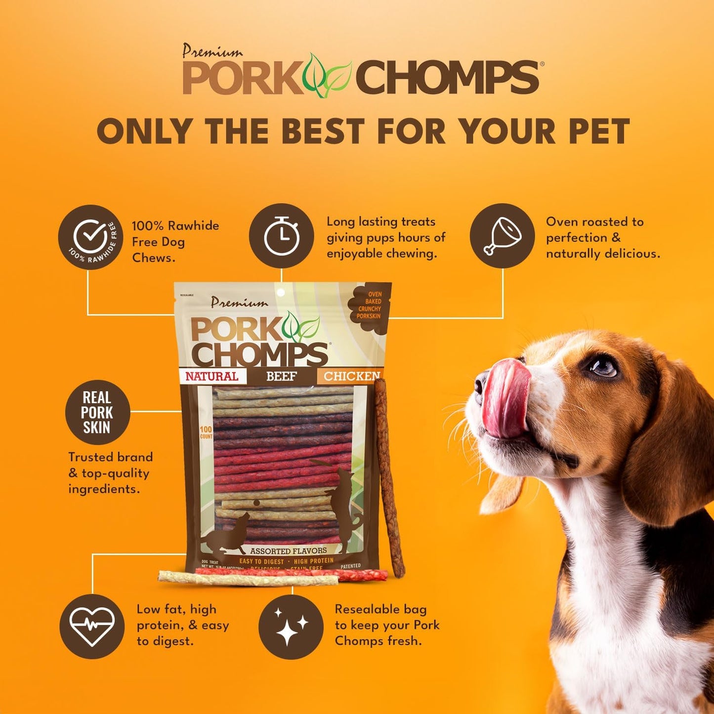 Dog Chews, 5-Inch Munchy Sticks, Assorted Flavors, 100 Count