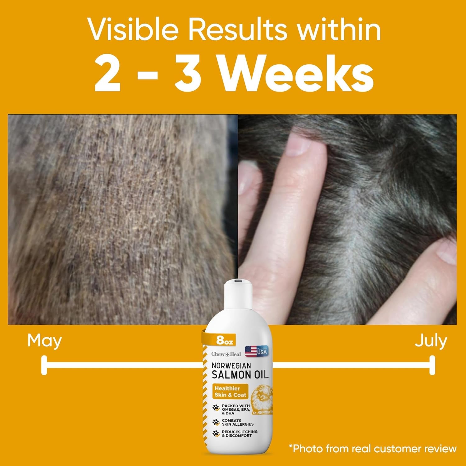 Salmon Oil for Dogs - Premium Fish Oil for Skin and Coat Health - Omega 3 Supplement - Supports Itchy Skin - 8 Oz Liquid - Norwegian Dog Salmon Oil - Essential Dog Supplement