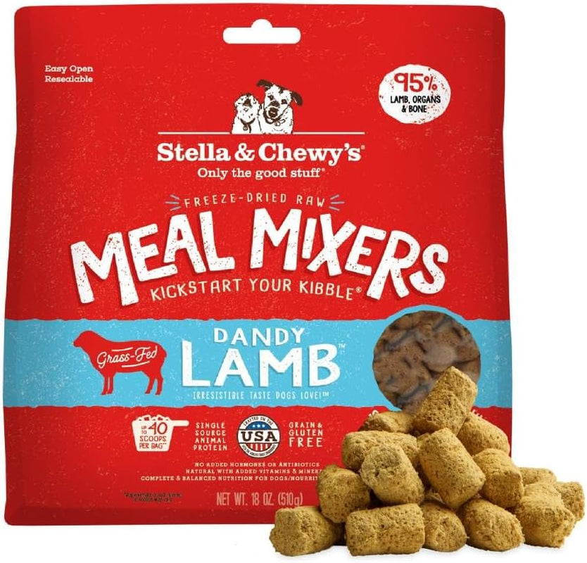 Freeze-Dried Raw Lamb Meal Mixers- Dog Food Topper and Mixer - Made with 95% Grass-Fed Lamb, Organs & Bone - Perfect for Picky Eaters - Grain-Free - 18 Oz