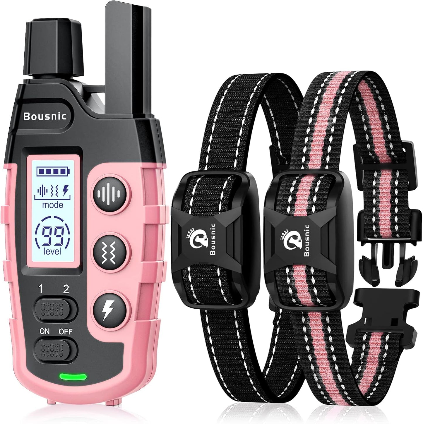 Dog Shock Collar 2 Dogs (5-120Lbs) - 3300 Ft Waterproof Training Collar for Dogs Large Medium Small with Rechargeable Remote, Beep (1-8) Vibration (1-16) and Humane Shock (1-99) Modes