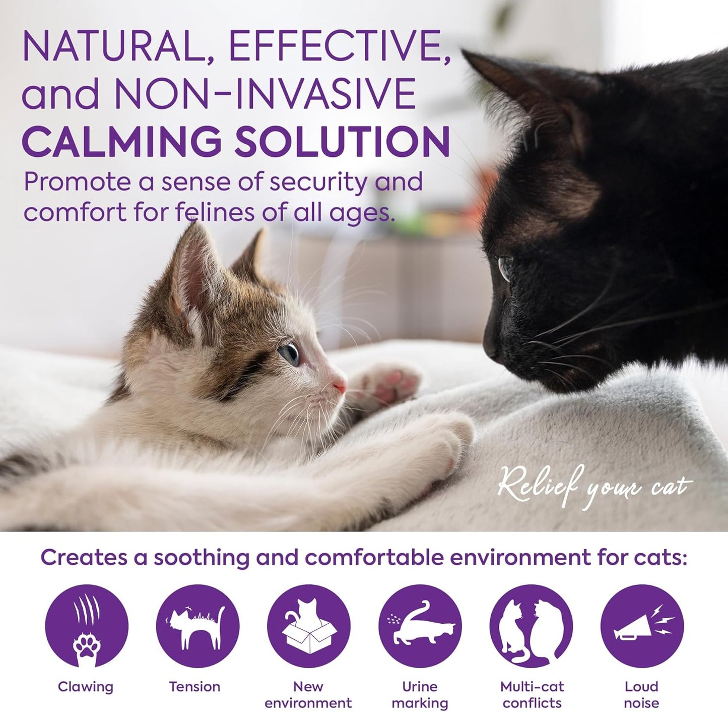 Cat Pheromones Calming Diffuser: Premium Pheromone Diffuser for Cats - Cat Pheromones Diffuser - Cat Calming Diffuser - Cat Calming Pheromone Diffuser, 3 Pack (Purple)