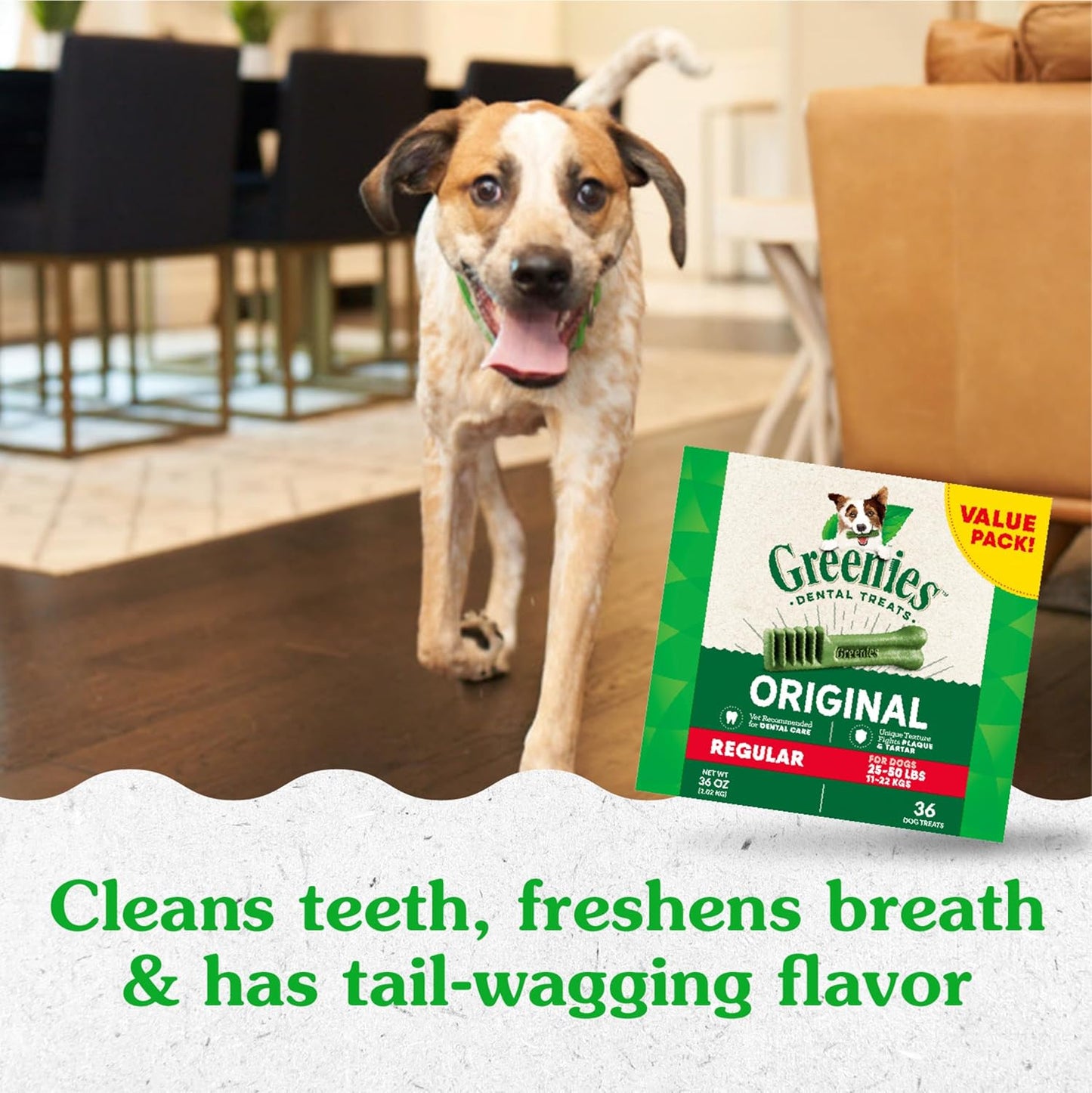 Regular Dental Dog Treats, 3-Flavor Variety Pack, (3) 12 Oz. Pouches, 36 Total Treats
