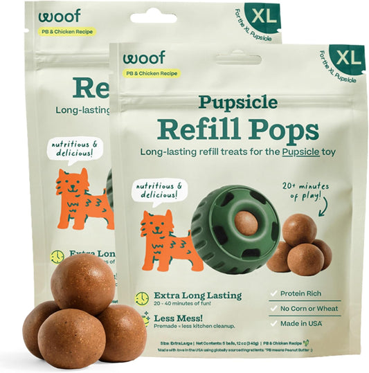 Pupsicle Refill Pops, Delicious Long Lasting Dog Treats, Pre-Made Pupsicle Refills for Dogs, Wholesome Ingredients, Low-Mess Chicken Pet Treats - XL Pops - 5 Count - 2 Pack