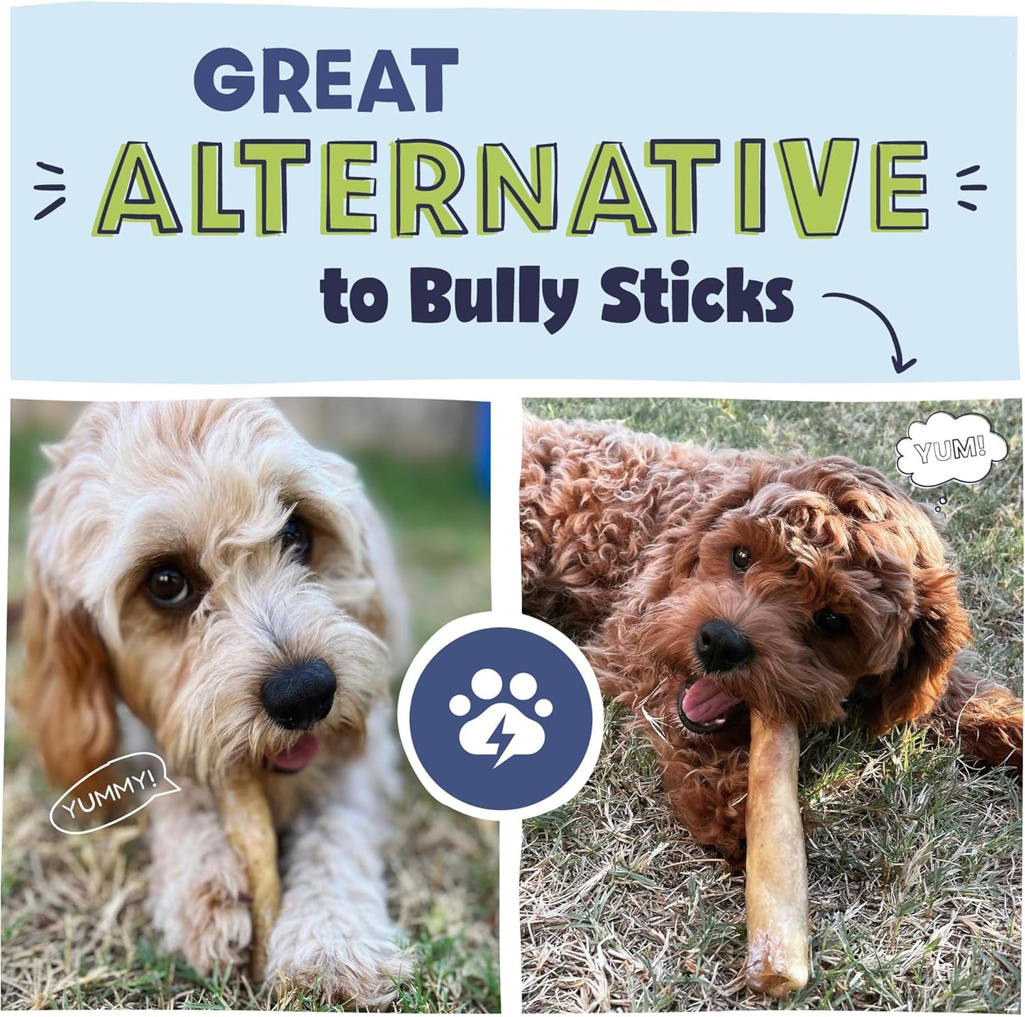 Natural 5-7" Beef Collagen Sticks for Dogs – Long-Lasting Rawhide Alternative, High Protein & Low Fat with Chondroitin & Glucosamine – 5 Pack