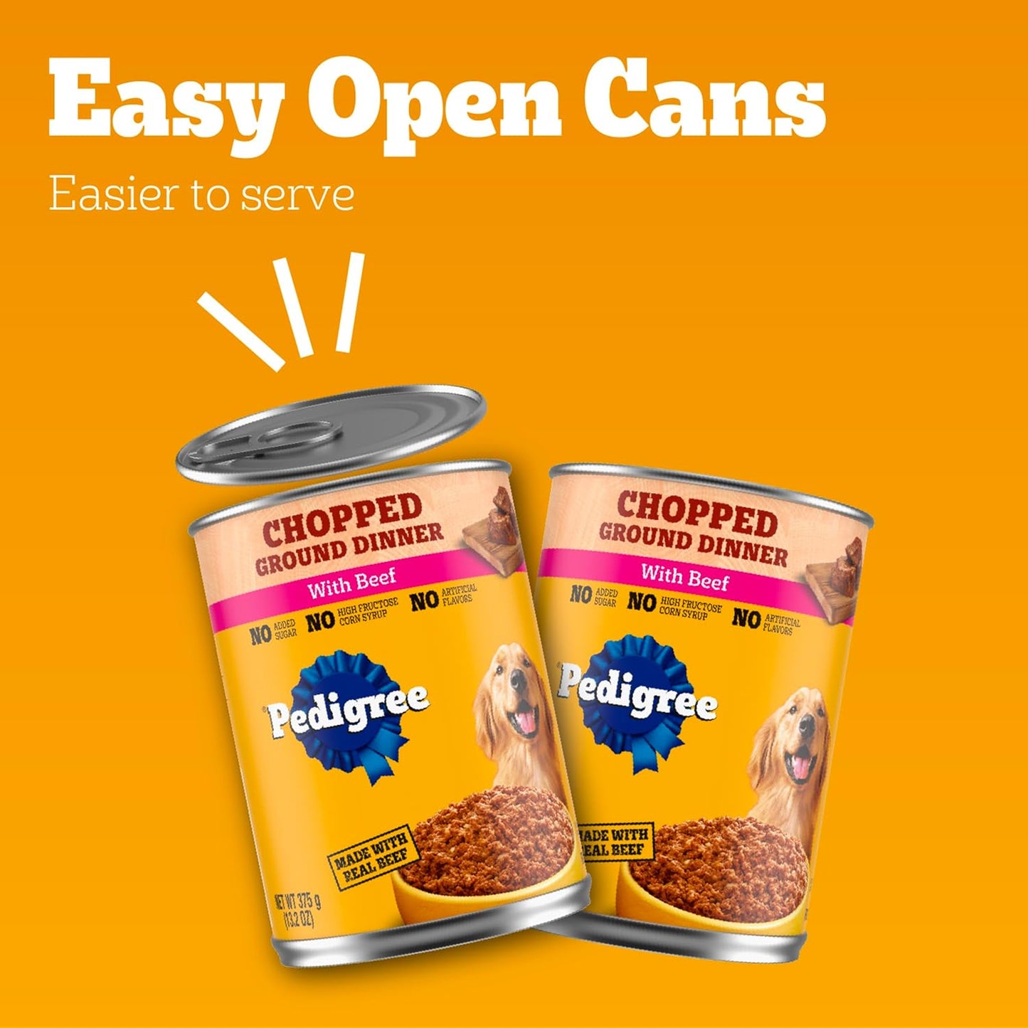 Chopped Ground Dinner Adult Canned Soft Wet Dog Food Beef Flavor, 13.2 Oz. Cans (12 Count, Pack of 1)