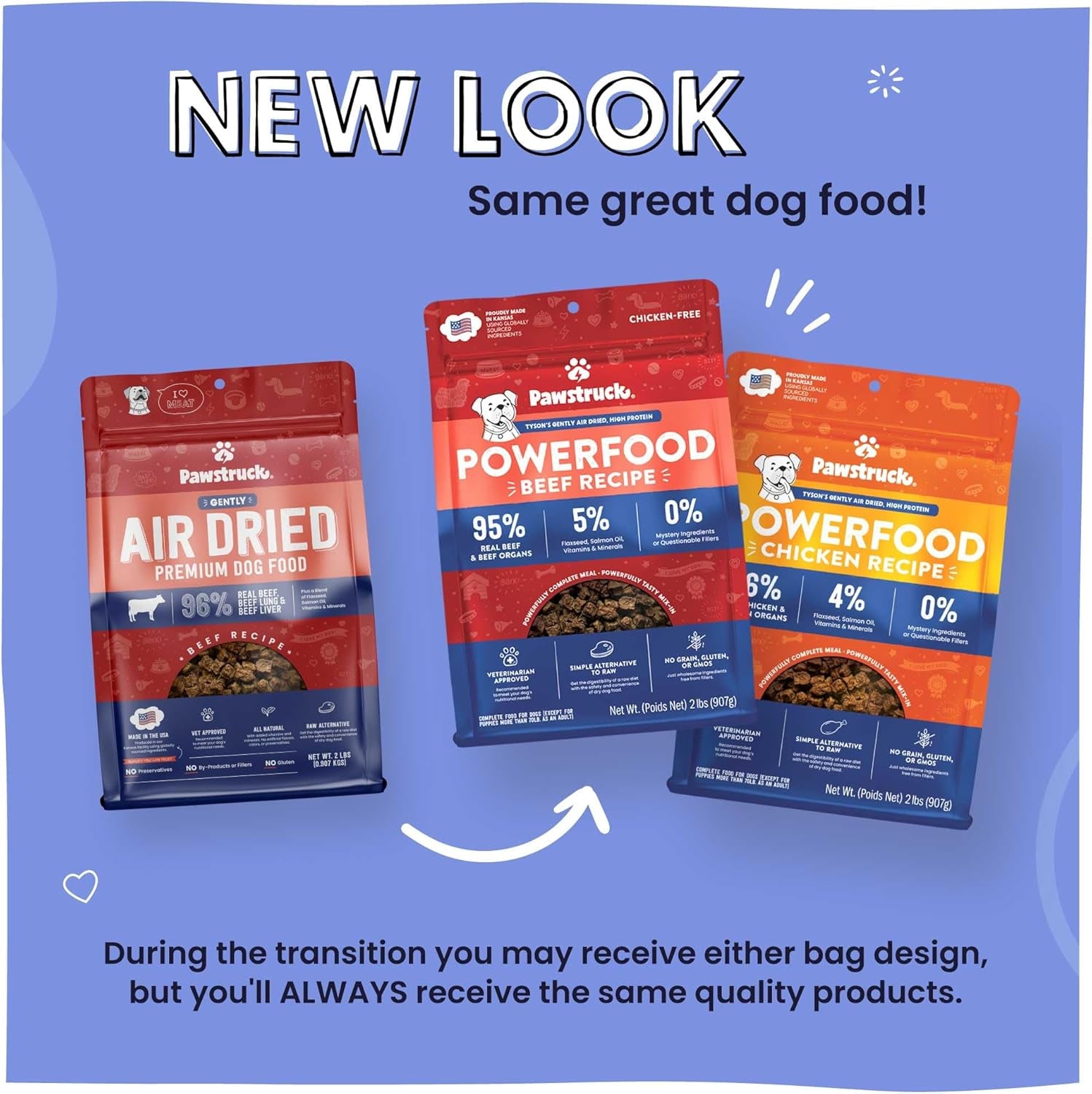 Air Dried Dog Food with Real Chicken, Grain-Free, Made in USA, Non-Gmo & Vet Recommended, High Protein Limited Ingredient Full-Feed for All Breeds & Ages, 2Lb Bag