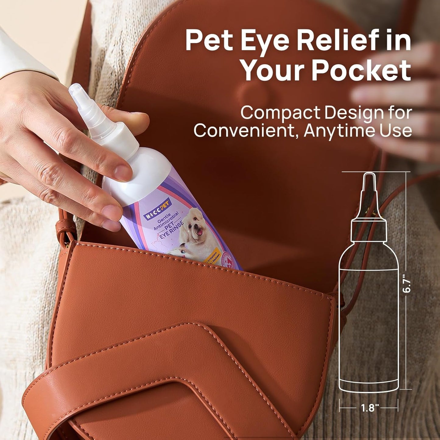 Dog Eye Drops 5.1 Fl Oz Eye Drops for Dogs and Cats Vet-Recommended Dog Eye Infection Treatment to Soothe Infection Allergy, Relieve Dry Eyes Pink Eyes, Pet Tear Stain Cleaner