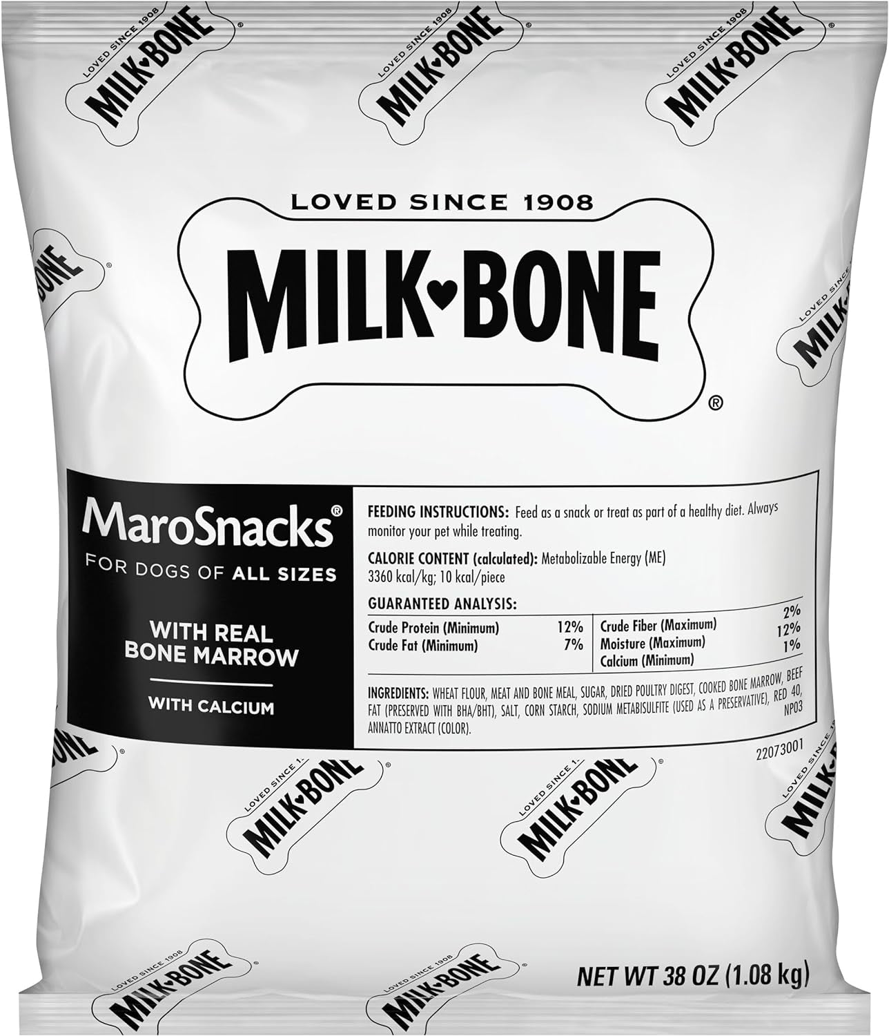 Marosnacks Dog Treats, 38 Ounce Refill Packs (Pack of 2) with Real Bone Marrow and Calcium