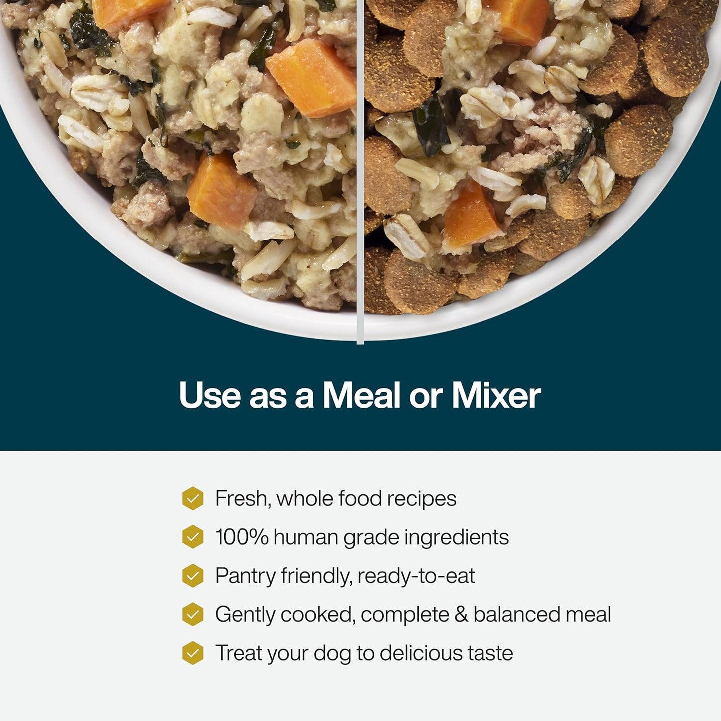 Justfresh Wet Dog Food, Fresh Pet Meals and Toppers with No Preservatives, Resealable Package, Human Grade, Home-Cooked Turkey, 12 Oz - 7 Pack