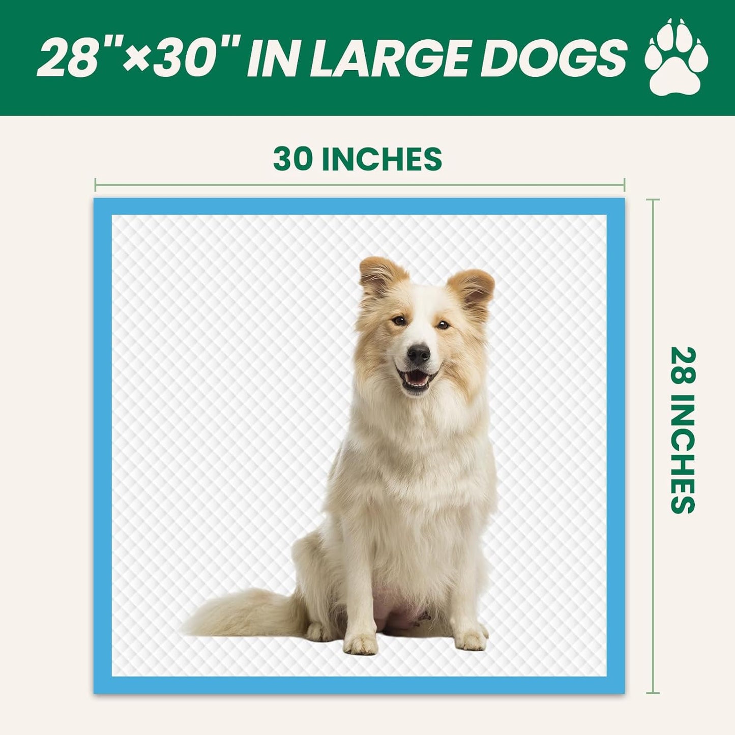 100 Count Large Dog & Cat Puppy Pee Pads - 28"X30" Absorbent Potty Training Pads | Leakproof Quick-Dry Disposable Pet Pads for Puppies, Dogs & Cats | Indoor, Outdoor, Litter Box, Housebreaking Use