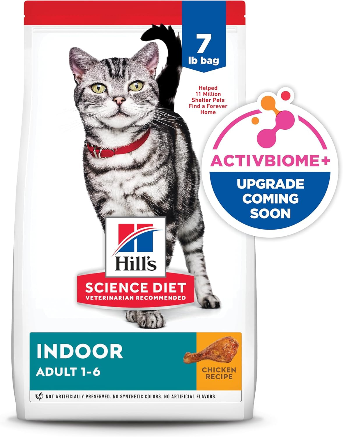 Indoor, Adult 1-6, Easy Litter Box Cleanup, Dry Cat Food, Chicken Recipe, 7 Lb Bag