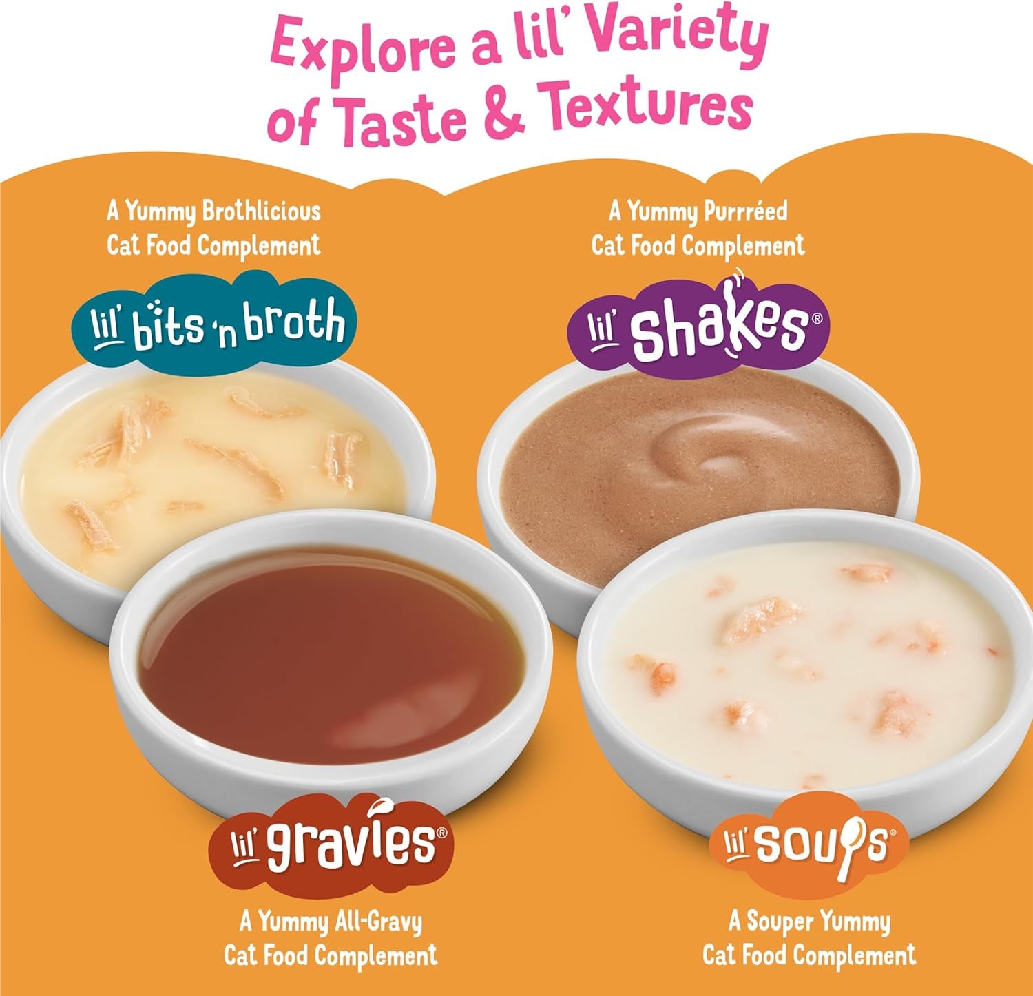 Purina  Lil’ Soups Lickable Cat Treats Toppers with Sockeye Salmon in Chicken Broth, Grain Free Cat Food Toppers, Pack of 8, 1.2 Oz Cups