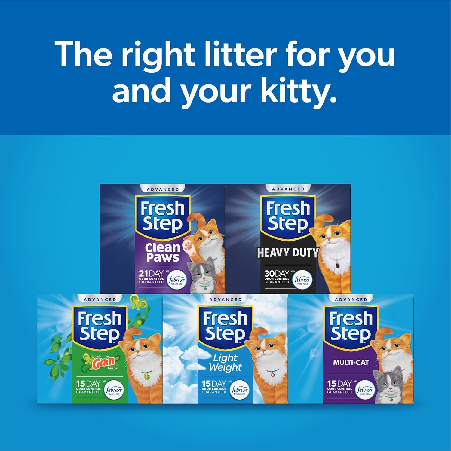 Advanced Simply Unscented Clumping Litter,  Unscented Cat Litter Fights Odor on Contact, 18.5 Lb. Box