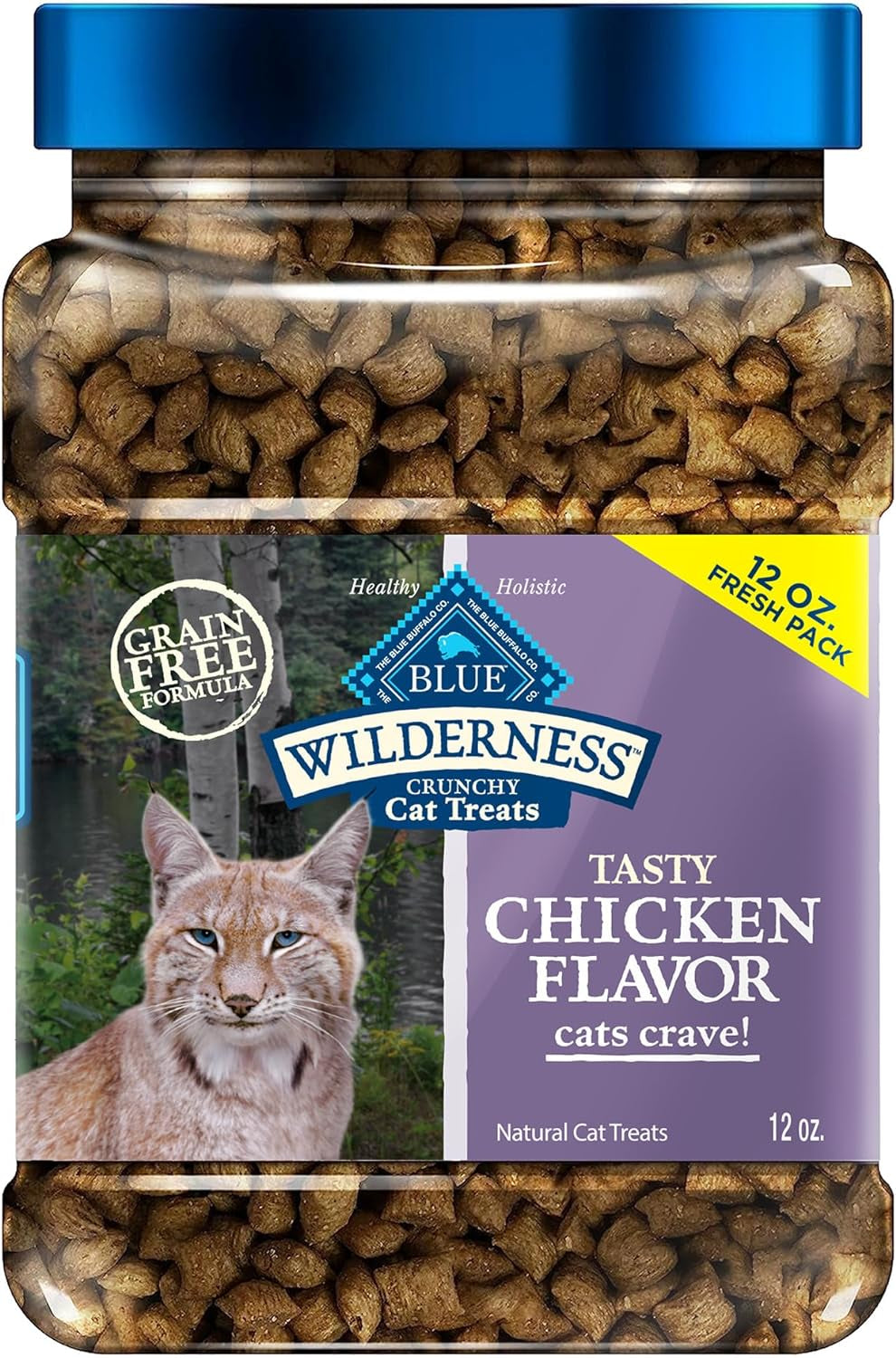 Wilderness Crunchy Cat Treats, Chicken 12-Oz Tub