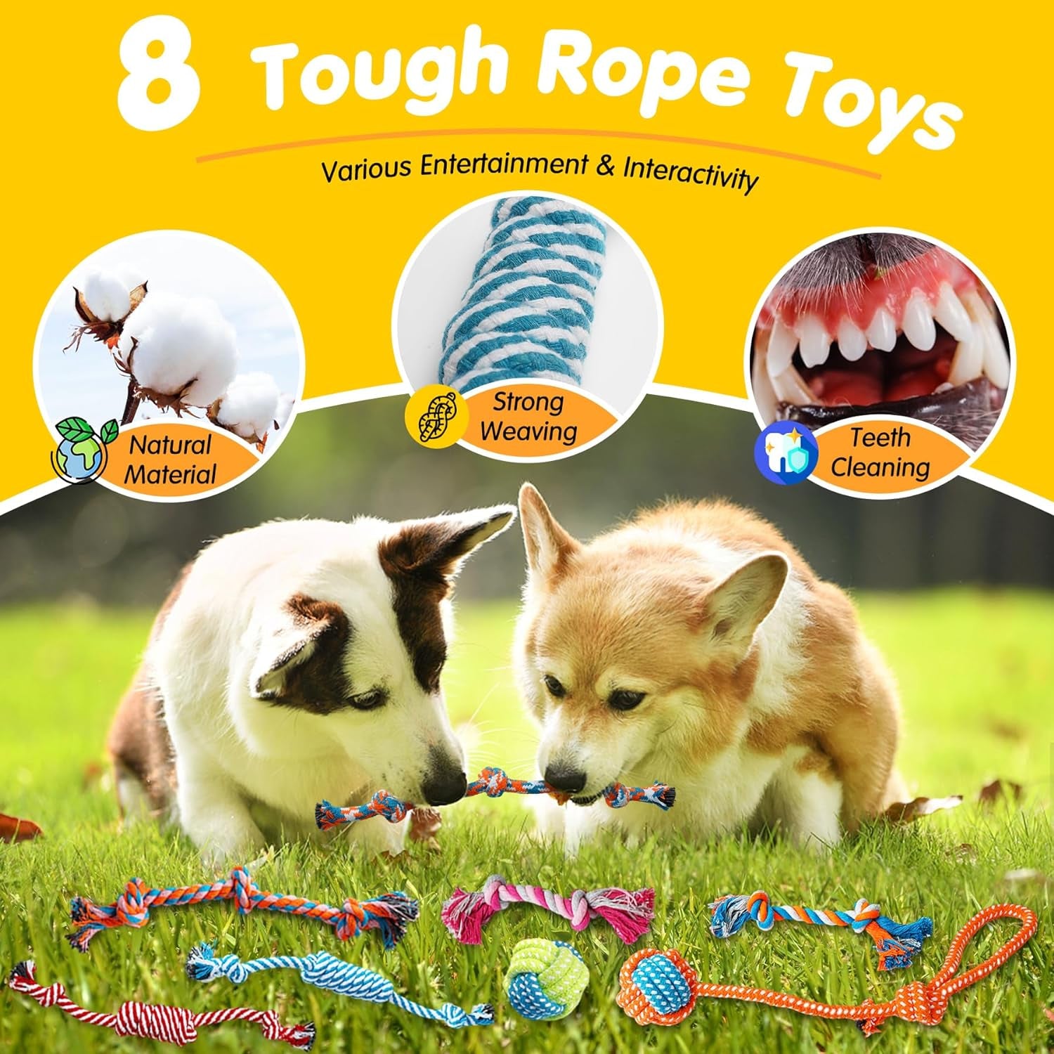 25 Pack Luxury Dog Chew Toys for Puppy, Dog Toys with Ropes, Treat Ball and Squeaky Puppy Toys for Teething Small Dogs