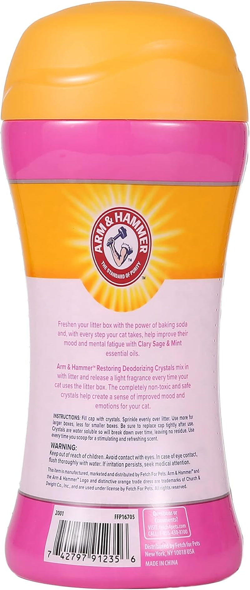 Restoring Cat Litter Box Deodorizing Crystals, Clary Sage & Mint Scent - Cat Smell Eliminator for Home, Odor Control, Cat Litter Crystals, Cat Essentials, 15 Ounce