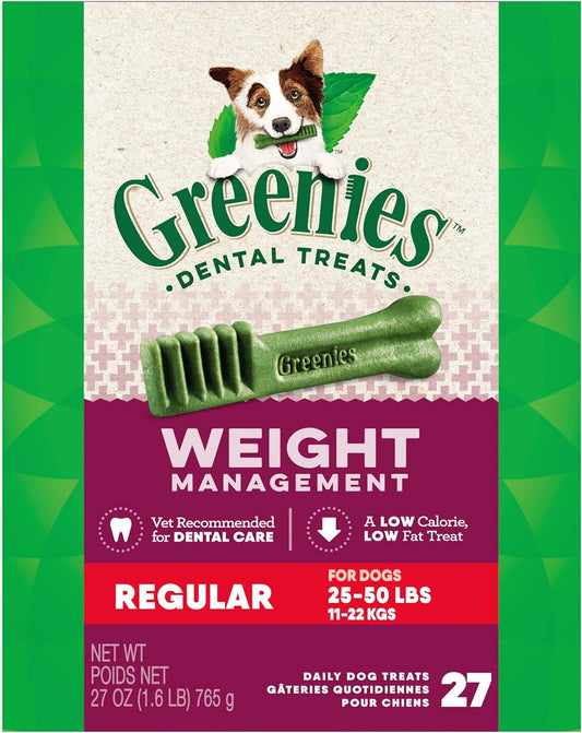 Weight Management Regular Dog Dental Chews Weight Control Dog Treats, 27 Oz. Pack (27 Treats)