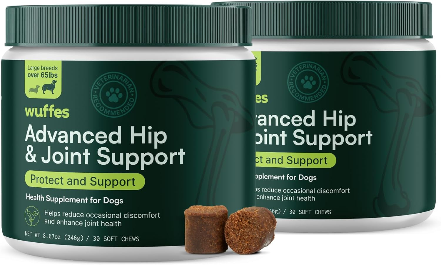 Advanced Dog Hip and Joint Supplement with Glucosamine, Chondroitin, Omega 3, MSM, and Green Lipped Mussel, 120 Pork Flavored Chews for Small Dog Breeds