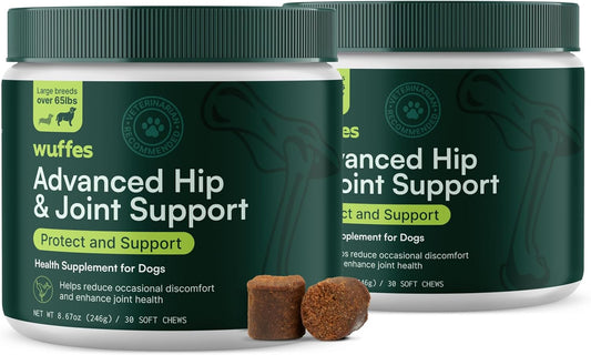 Advanced Dog Hip and Joint Supplement with Glucosamine, Chondroitin, Omega 3, MSM, and Green Lipped Mussel, 120 Pork Flavored Chews for Small Dog Breeds