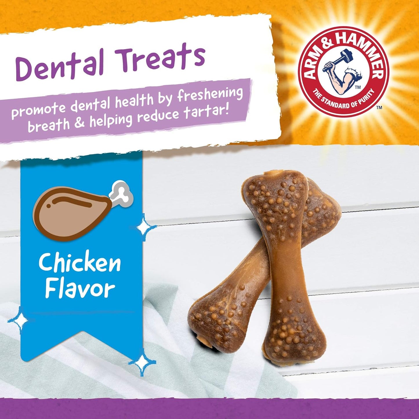 for Pets Nubbies Dental Treats for Dogs with Baking Soda & Calcium, Treat Chews Help Fight Bad Breath, Plaque & Tartar without Brushing, Chicken Dog, Sm Size, 20 Pcs (Packaging May Vary)