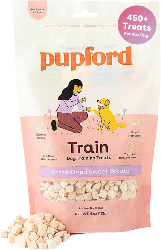 Freeze Dried Training Treats for Dogs & Puppies, 450+ One Ingredient Bites (Sweet Potato, 4 Oz)