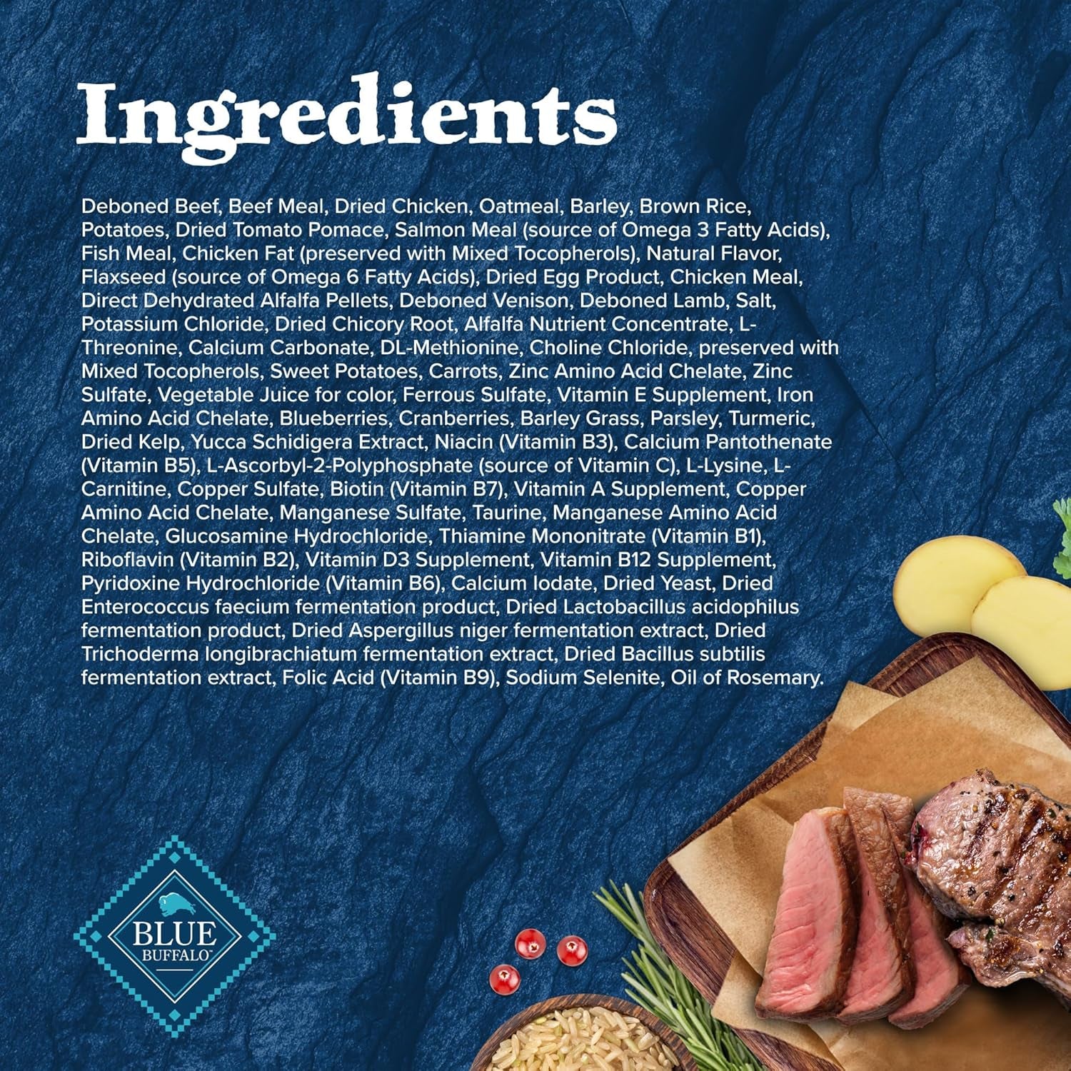 Wilderness Rocky Mountain High-Protein Adult Dry Dog Food Wholesome Grains Red Meat, 24Lb. Bag