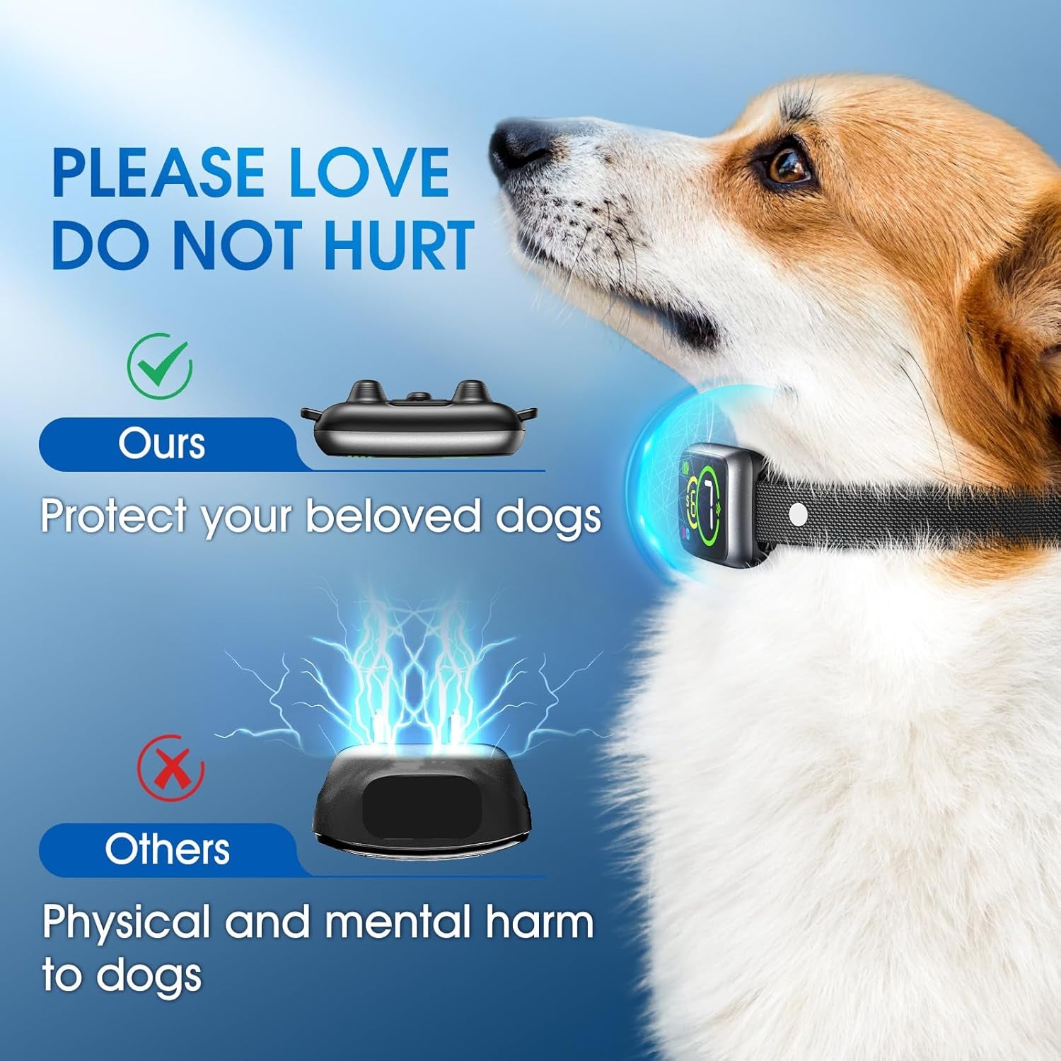 Dog Bark Collar, Smart Bark Collar for Small Dogs 5-15Lbs Medium Large Dogs, Effective AI Barking Collar with Adjustable Beep Vibration Modes & 7 Sensitivity, Automatic anti Barking Device for Dog