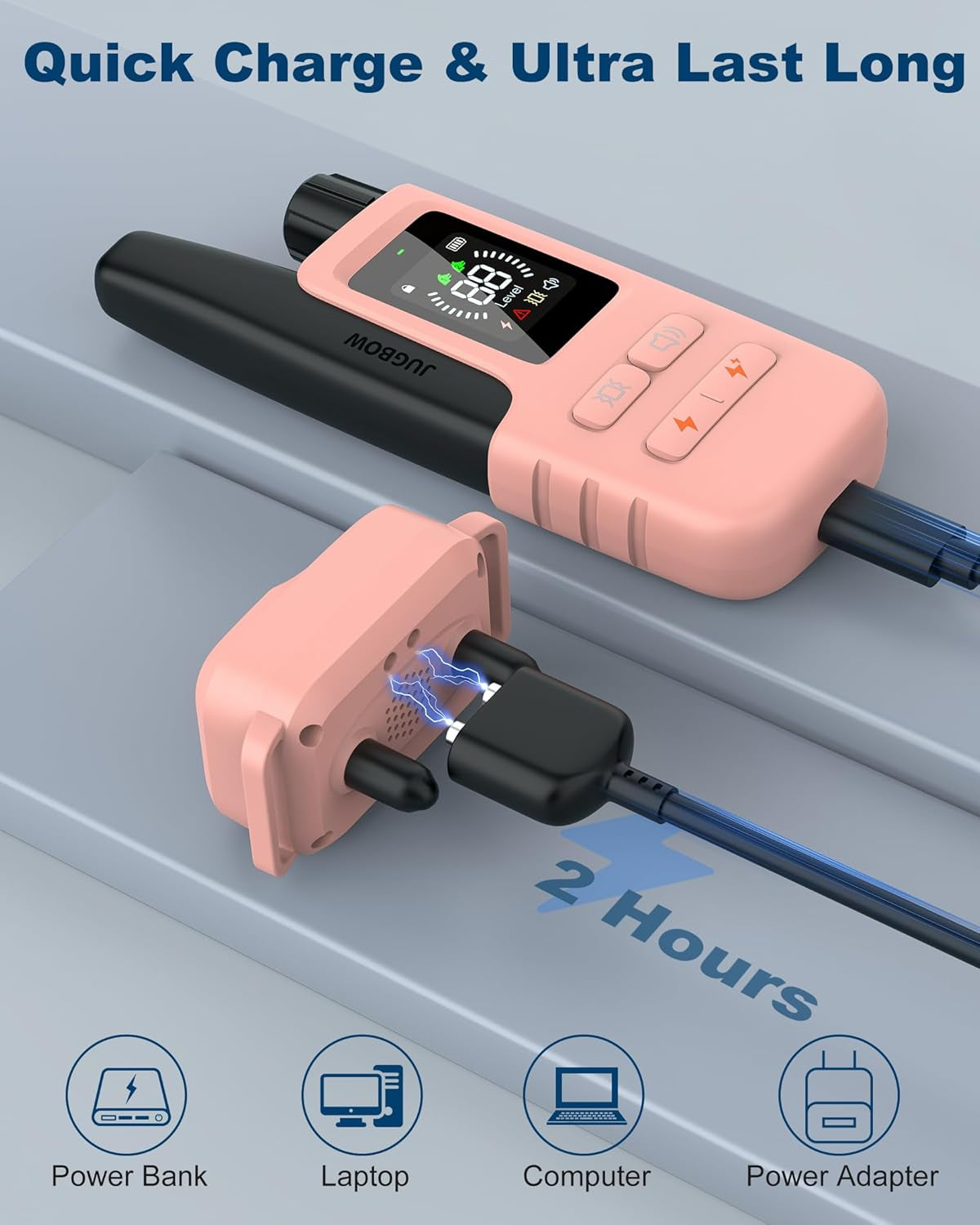 Dog Shock Collar - 4200FT Dog Training Collar with Remote Innovative IPX7 Waterproof with 4 Training Modes, Rechargeable E-Collar for All Breeds Pink