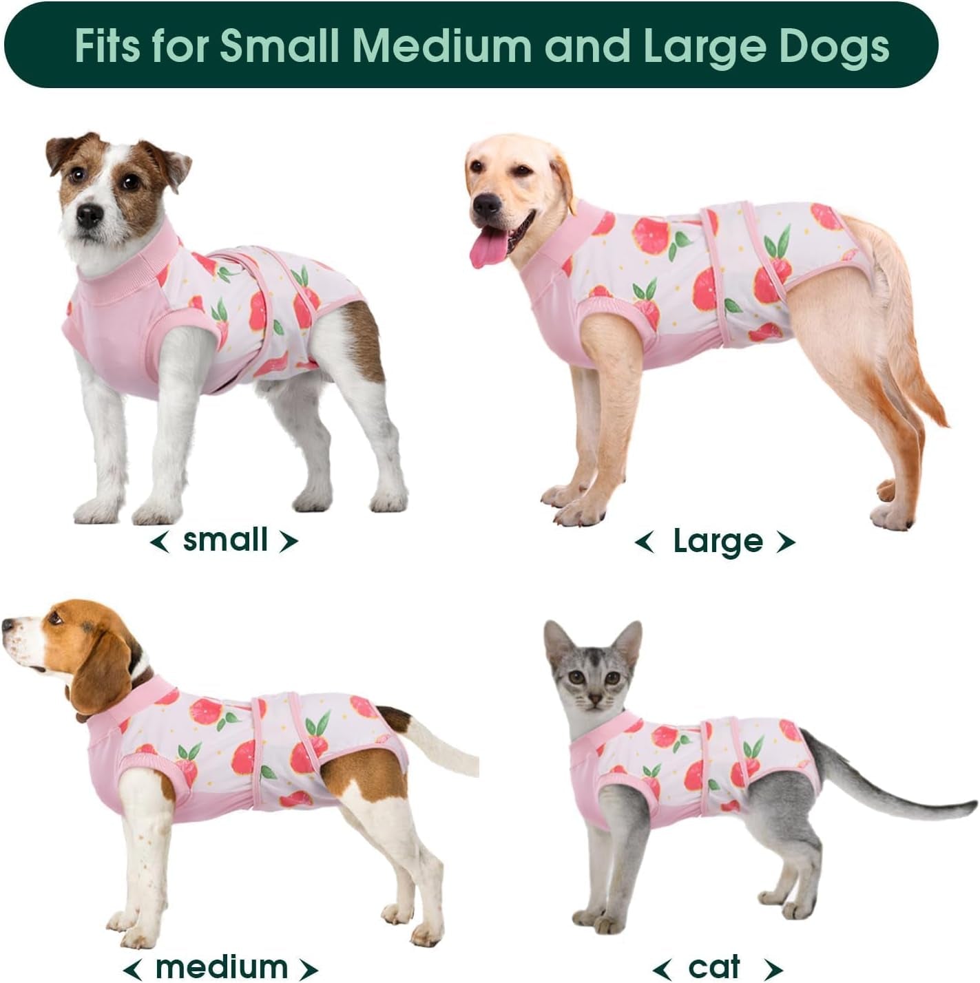 Dog Onesie for Surgery Female, Surgical Onesie for Dogs, Female & Male Post-Op Wear, Recovery Suit for Dogs after Surgery Breathable Pet Surgery Suit, Pink XL