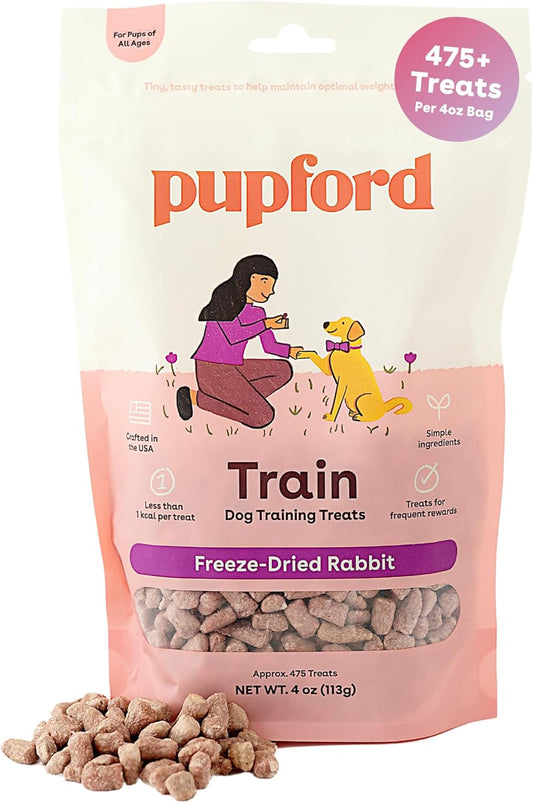 Freeze Dried Training Treats for Dogs & Puppies, 475+ Two Ingredient Bites (Rabbit, 4 Oz)