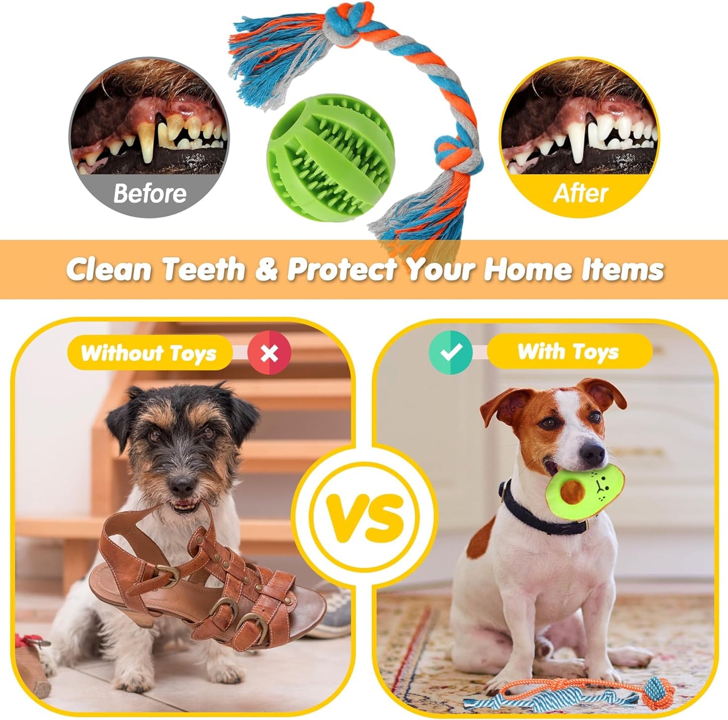 25 Pack Luxury Dog Chew Toys for Puppy, Dog Toys with Ropes, Treat Ball and Squeaky Puppy Toys for Teething Small Dogs