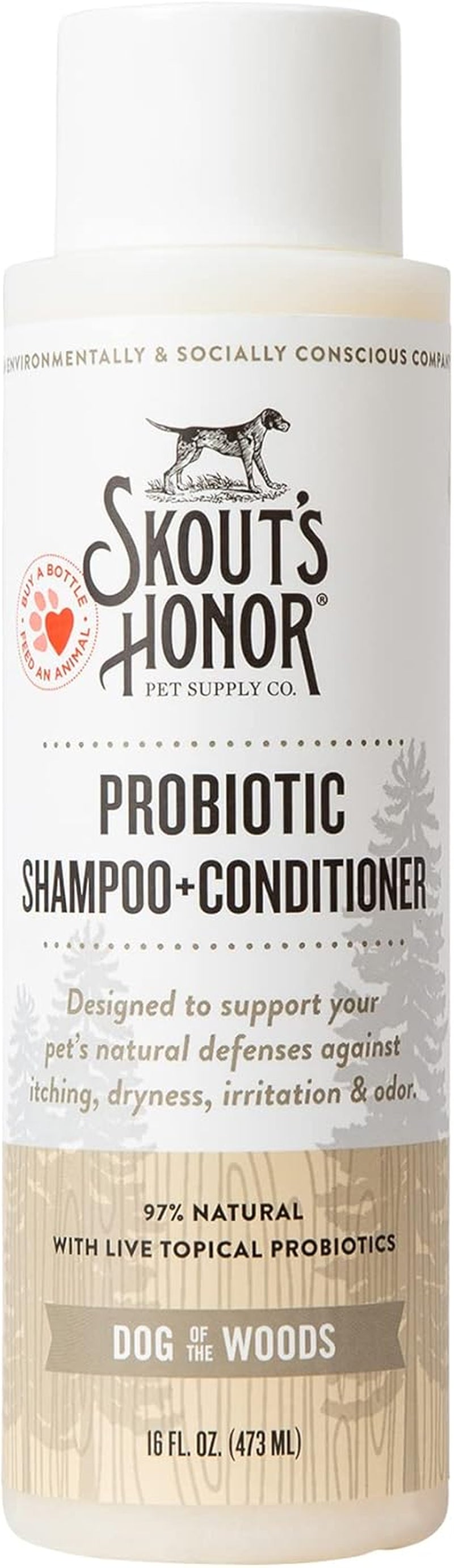 Probiotic Pet Shampoo & Conditioner with Avocado Oil & Omega-3S, 97% Natural, Paraben & Sulfate-Free, Cruelty-Free, 16Oz, Dog of the Woods