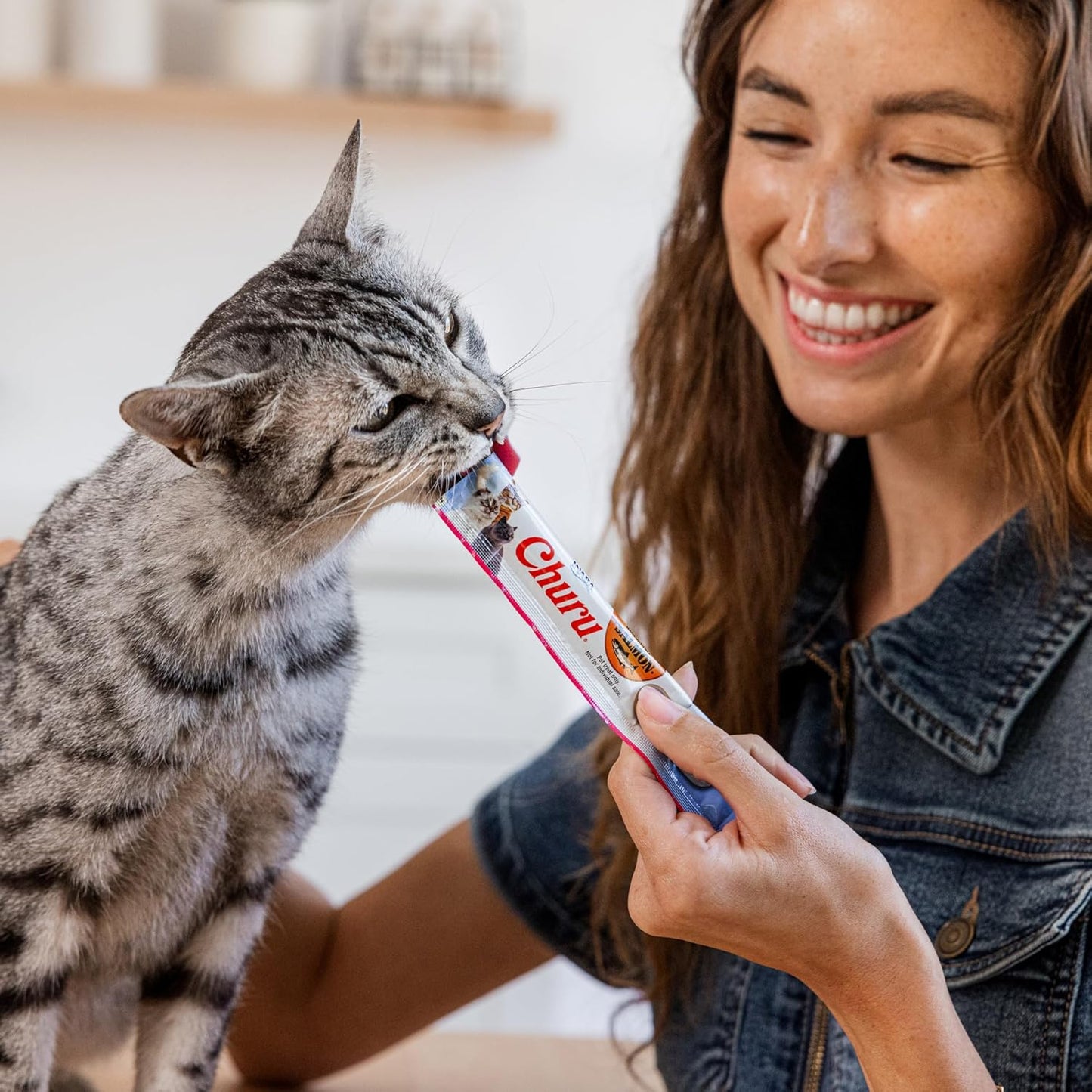 Salmon Churu Cat Treats, Lickable, Squeezable Creamy Purée Cat Treat with Green Tea Extract & Taurine, 0.5 Ounces Each Tube, 20 Tubes, Salmon & Tuna Variety Box