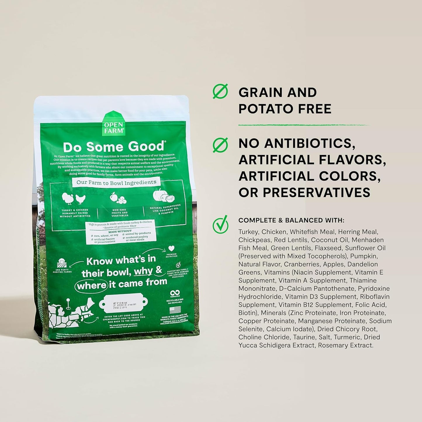 , Grain Free Dry Cat Food, High-Protein Kibble for a Complete & Balanced Diet, Non-Gmo Fruits & Vegetables, Prebiotic Fibers to Support Digestion, Homestead Turkey & Chicken Recipe, 8Lb Bag