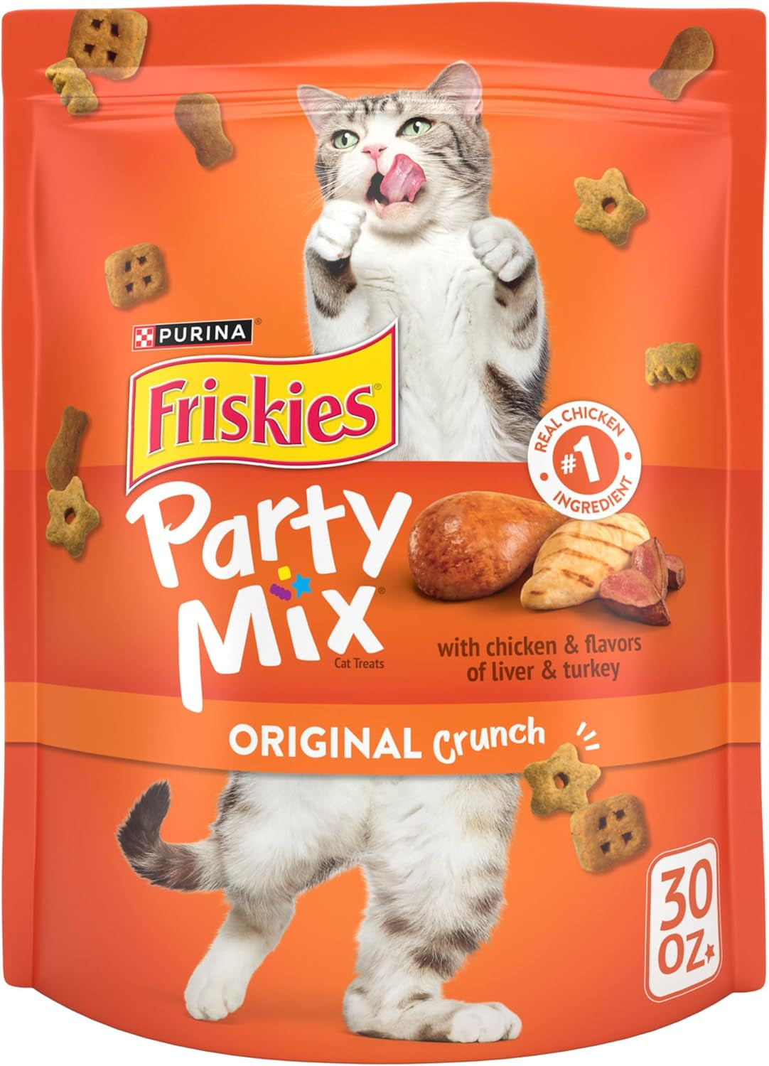 Purina  Cat Treats, Party Mix Original Crunch - 30 Oz. Pouch