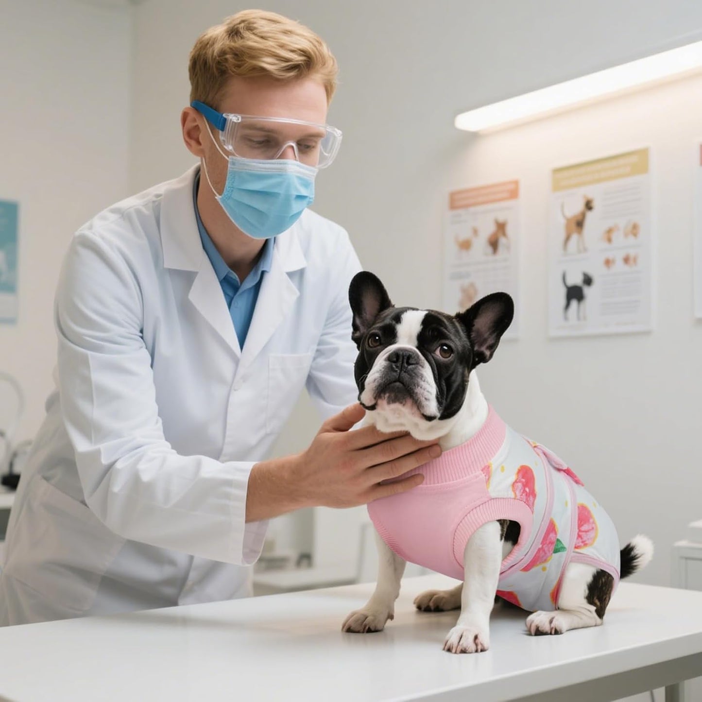 Dog Onesie for Surgery Female, Surgical Onesie for Dogs, Female & Male Post-Op Wear, Recovery Suit for Dogs after Surgery Breathable Pet Surgery Suit, Pink XL