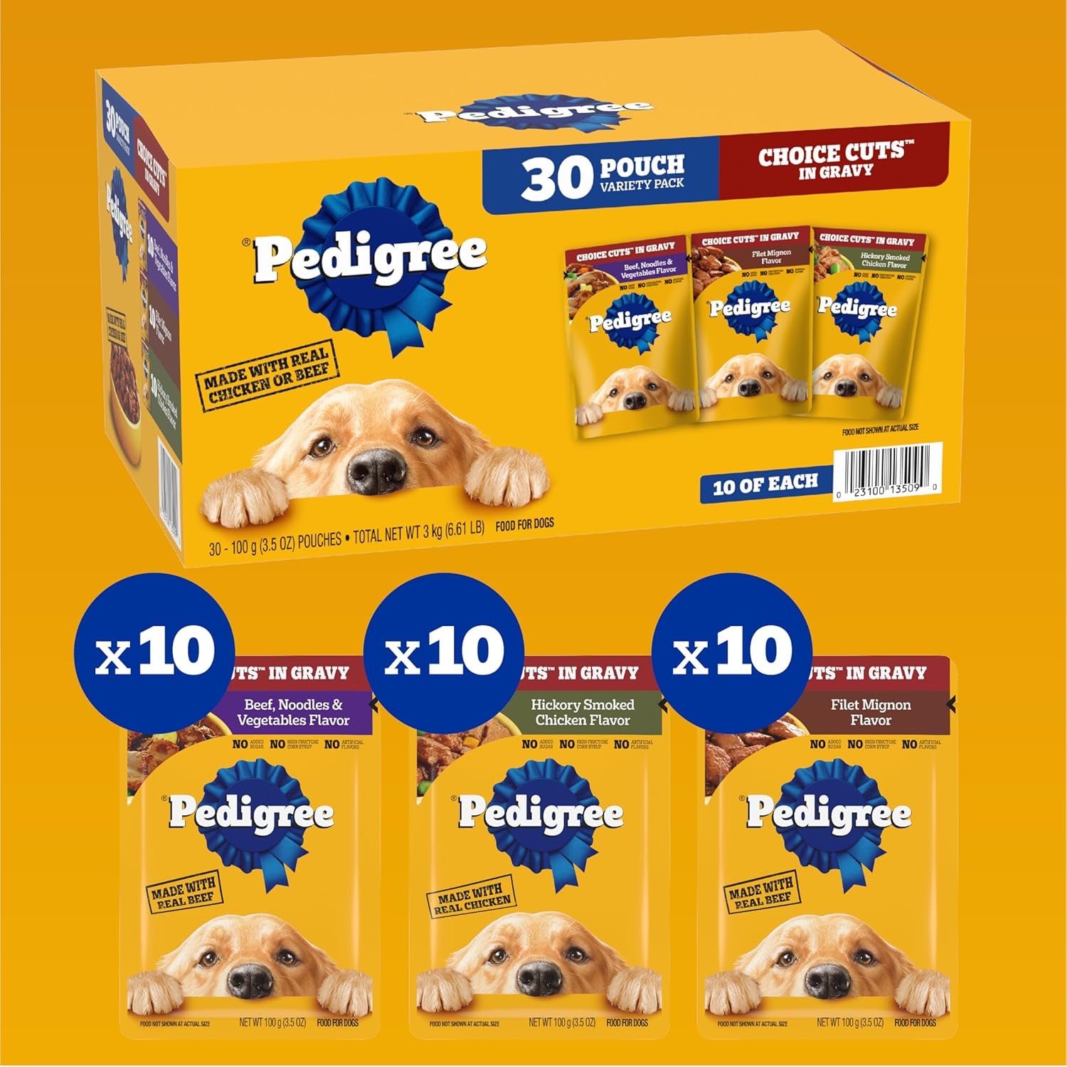 Choice Cuts in Gravy Adult Soft Wet Dog Food 30-Count Variety Pack, 3.5 Oz. Pouches