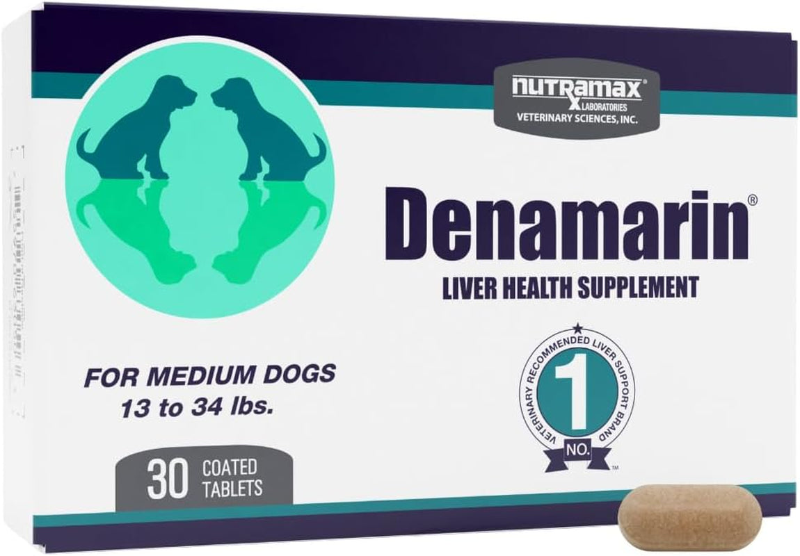 Denamarin Liver Health Supplement for Medium Dogs - with S-Adenosylmethionine (Same) and Silybin, 30 Tablets