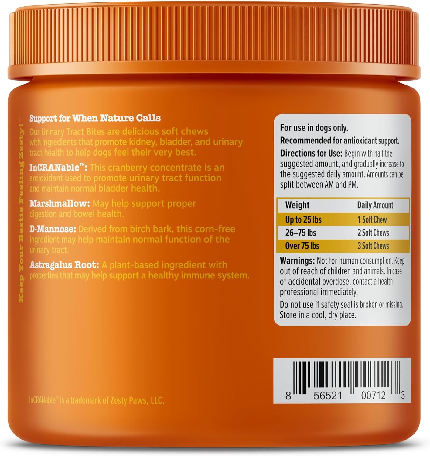 Cranberry Supplement for Dogs - Bladder Control for Dogs - Urinary Tract Support - Cranberry Chews - Immune & Gut Support - Chicken - 90 Count
