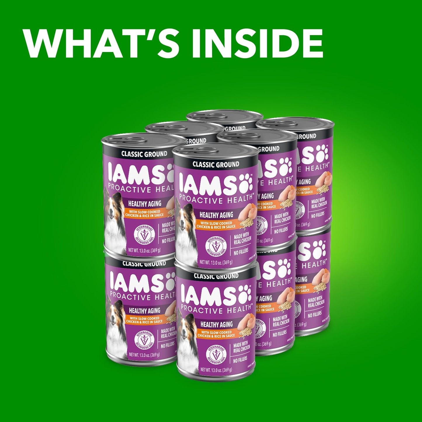 Proactive Health Healthy Aging Wet Dog Food Classic Ground with Slow Cooked Chicken and Rice, 13 Oz. Cans (12 Count, Pack of 1)