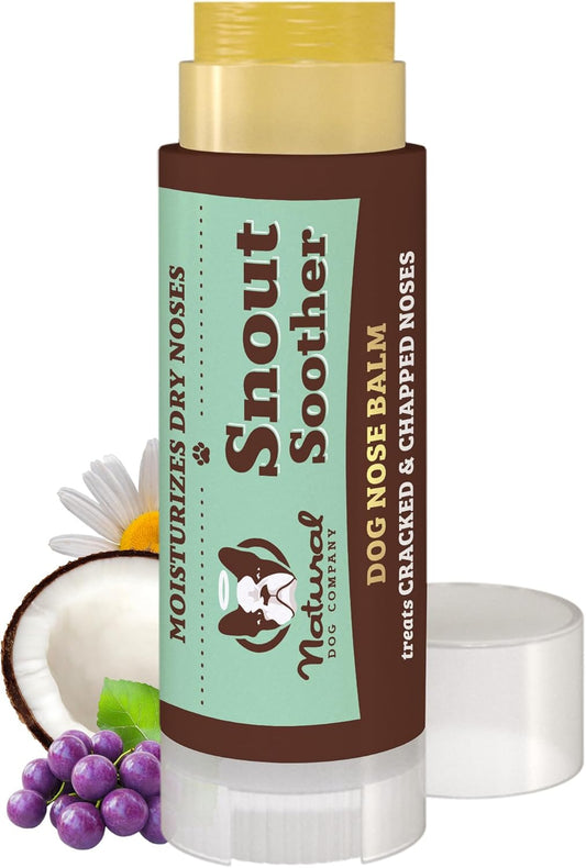 Snout Soother, Dog Nose Balm, Wax & Cream for Dry, Cracked Noses, Heals & Moisturizes with Shea Butter & Coconut Oil, Lick-Safe Nose Butter, Made in USA, 0.15 Oz. Stick