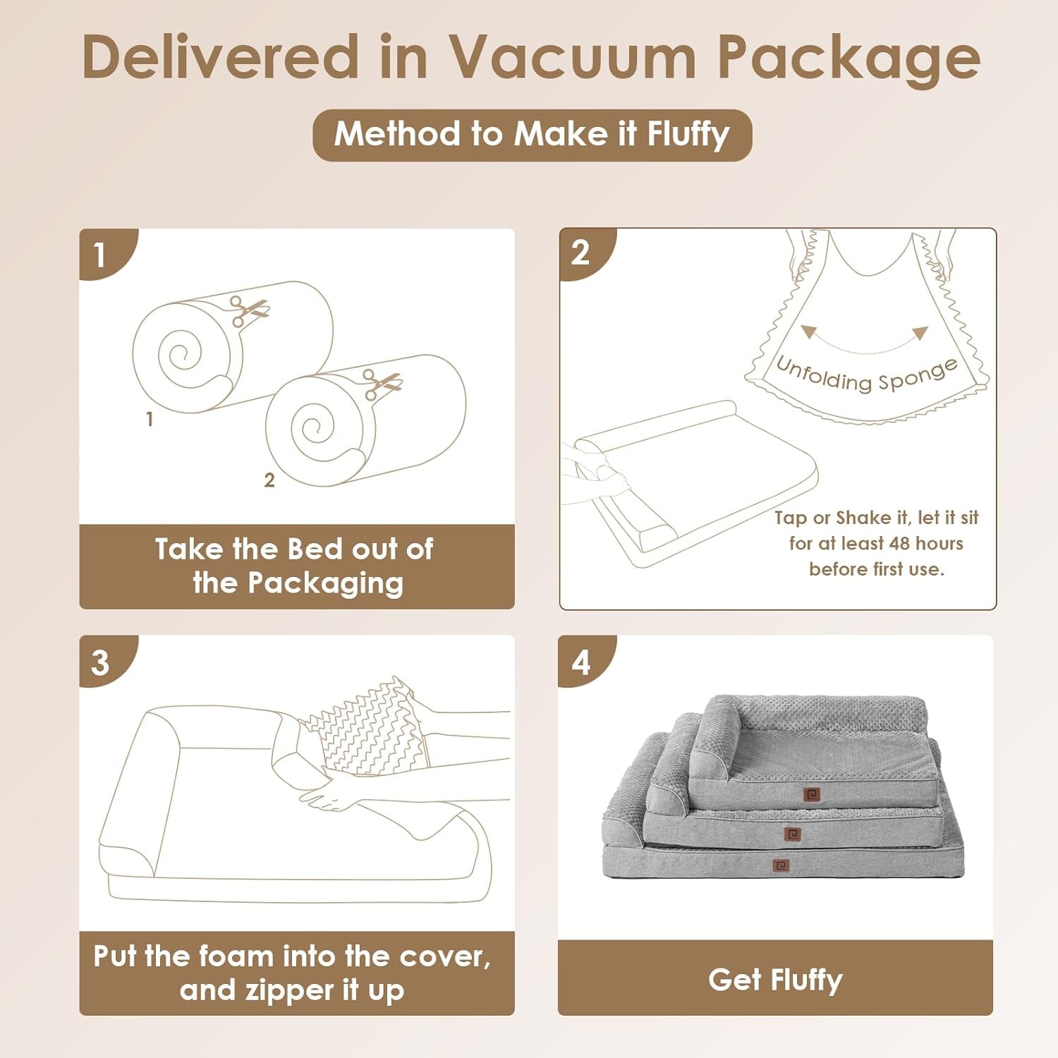 Memory Foam Dog Bed Medium Sized Dogs, Waterproof Dog Bed Orthopedic with Washable Removable Cover, Non-Slip Pet Bed Couch for Crate, 30X20X6 Inches, Grey